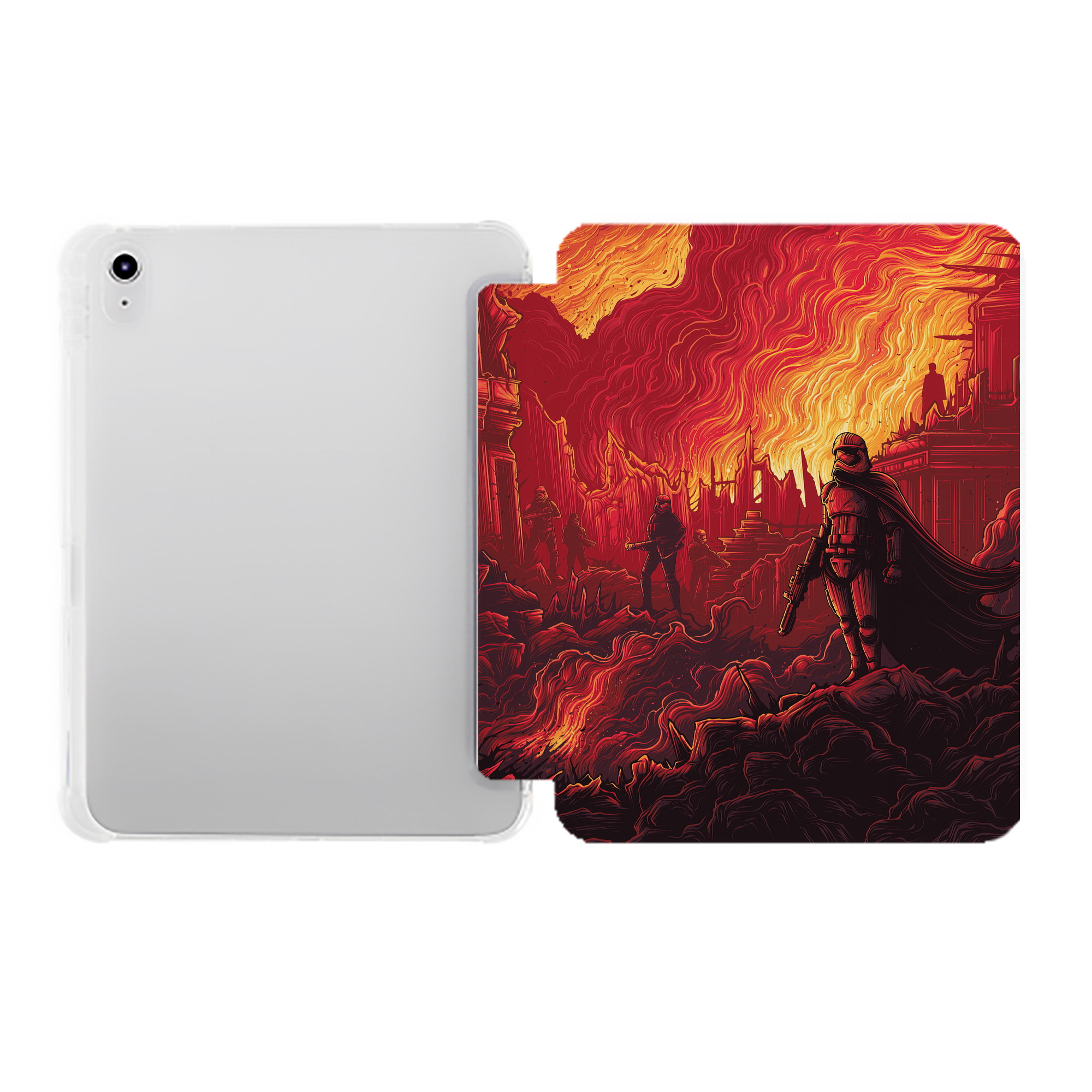 （画像用） スター・ウォーズ Star Wars IPad ケース ペン収納付き 三つ折りスタンド PUレザー×シリコン 対応機種9.5/10.5/10.9インチ